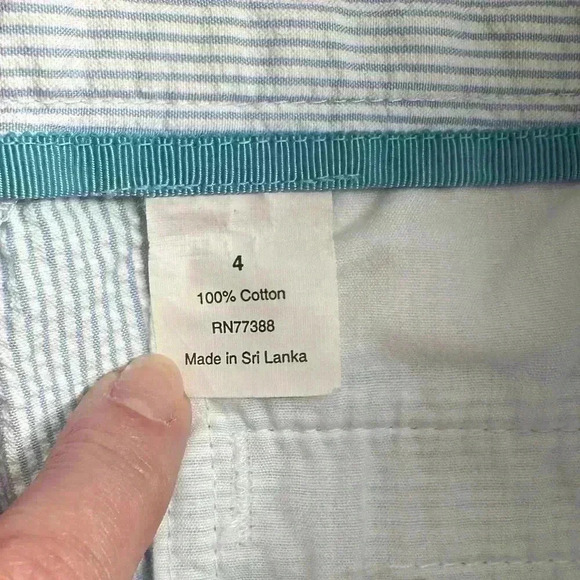 J Crew City Fit Womens Size 4 Blue White Striped Bermuda Shorts - Picture 4 of 4